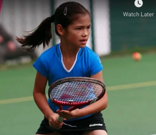 As a youngster: Raducanu naturally had a very closed grip with the racket face pointing at the ground rather than her opponent image.png