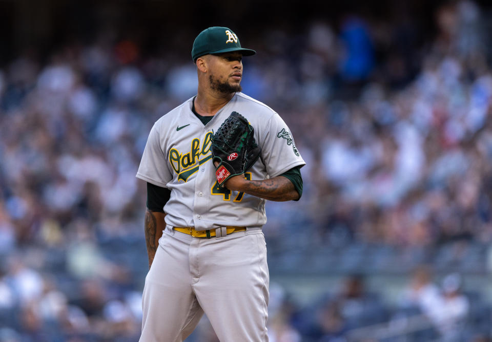 Frankie Montas #47 of the Oakland Athletics could see his fantasy value change