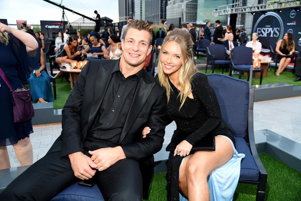 NEW YORK, NEW YORK - JULY 10: Rob Gronkowski and Camille Kostek attend the 2021 ESPY Awards at Rooftop At Pier 17 on July 10, 2021 in New York City. (Photo by Kevin Mazur/Getty Images)