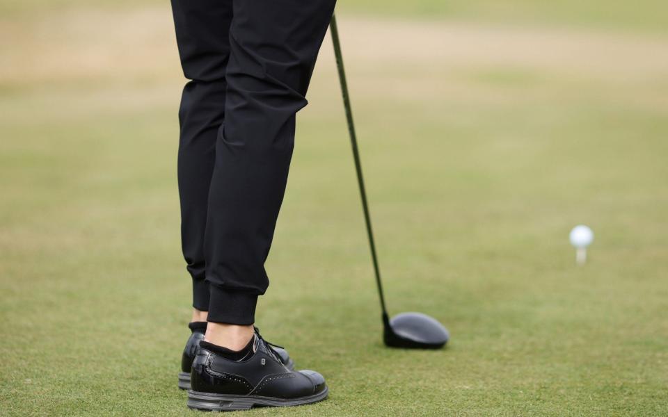 The lower half of Justin Thomas' sartorial statement during the first round - GETTY IMAGES