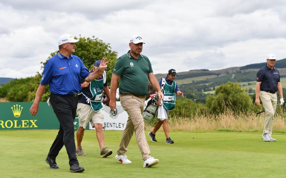 Paul Lawrie and Thomas Bjorn playing together at Gleneagles - GETTY IMAGES