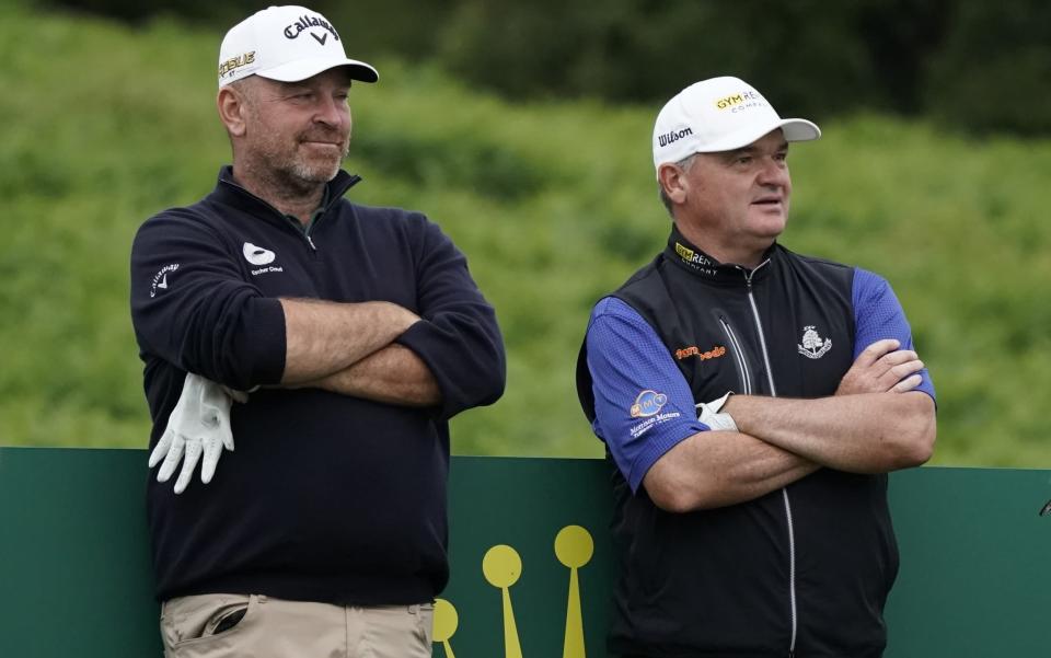 Paul Lawrie and Thomas Bjorn at the Senior Open - GETTY IMAGES
