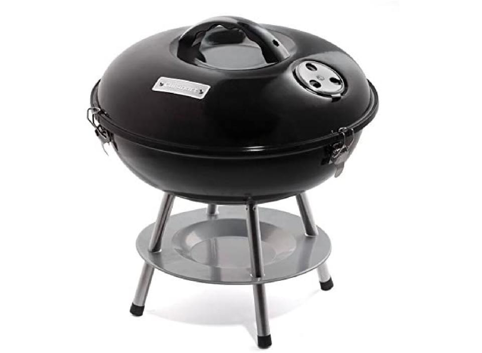 This portable grill has everything you need to cook and is only the size of a backpack. (Source: Amazon)