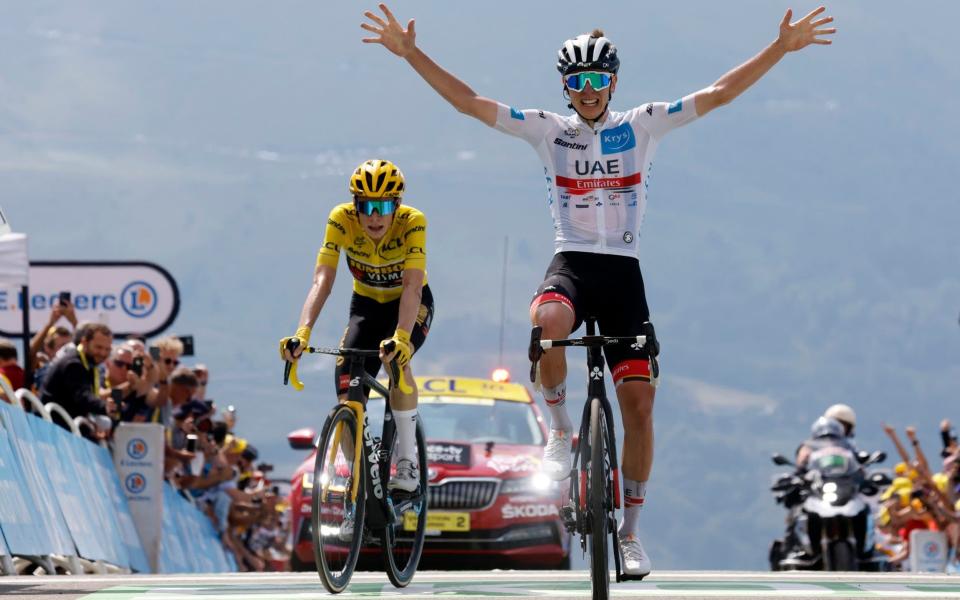 Tadej Pogacar pips Jonas Vingegaard to stage win at Peyragudes as Geraint Thomas loses time&nbsp; - REUTERS