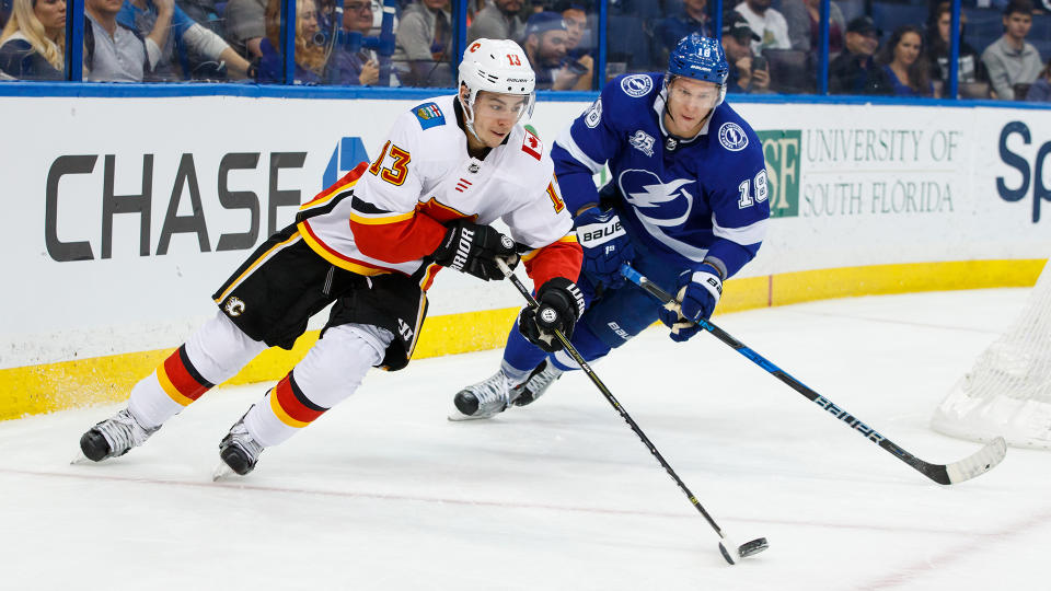 Johnny Gaudreau, left, and Ondrej Palat, right, could shake up the NHL this summer. (Photo by Scott Audette/NHLI via Getty Images)