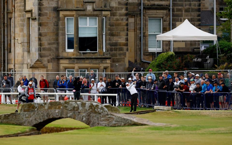 Ian Poulter's horror first tee shot ended up at the far left of the widest fairway in golf - REUTERS