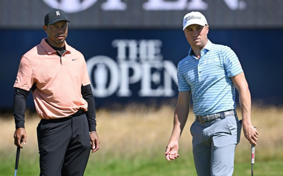 Woods both walked the course with Justin Thomas on Saturday evening and played it with his close friend on Sunday - GETTY IMAGES