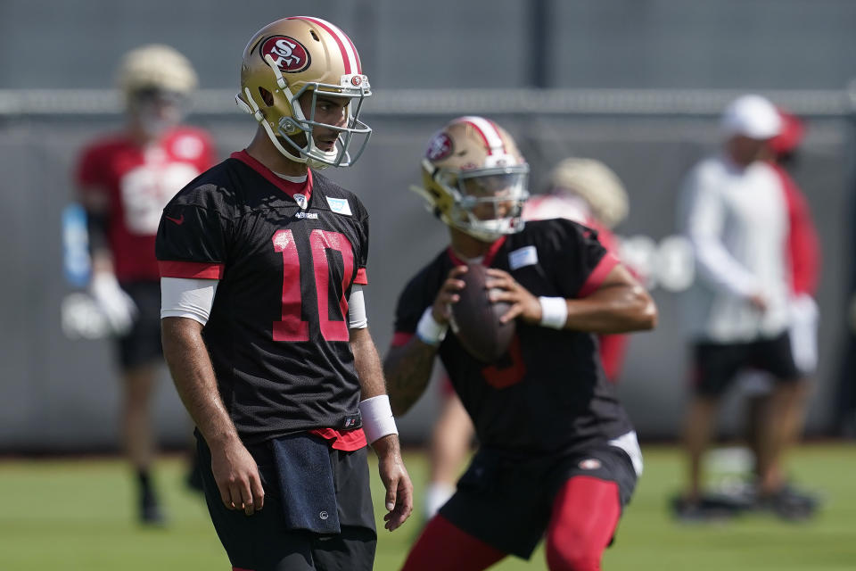 What will happen next with Jimmy Garoppolo? (AP Photo/Jeff Chiu, File)