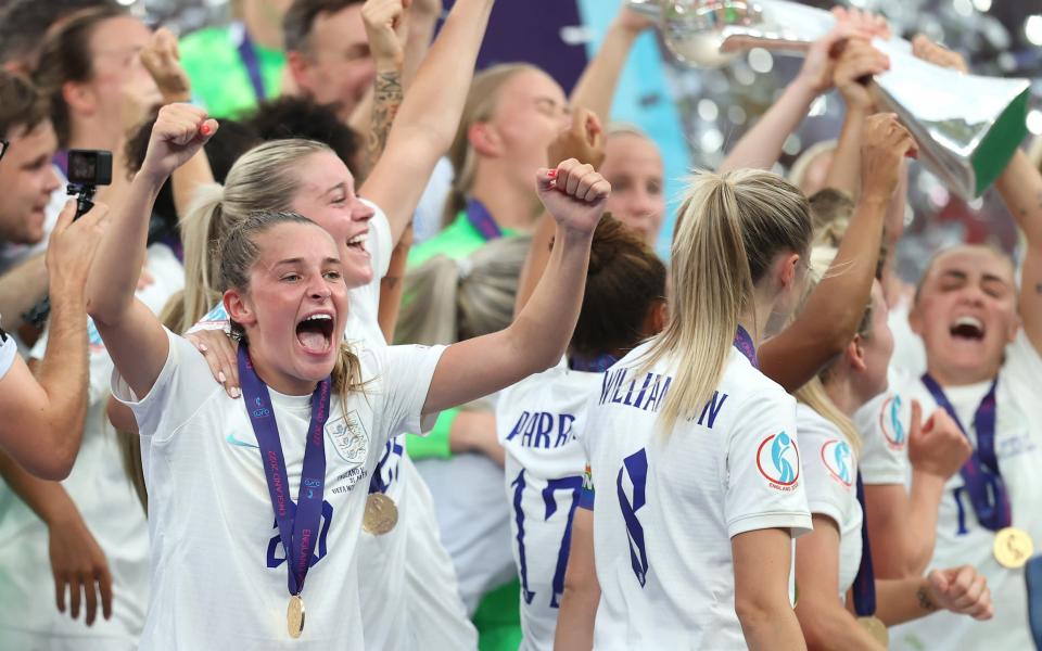 Ella Toone and England's celebrations went on into the night - GETTY IMAGES