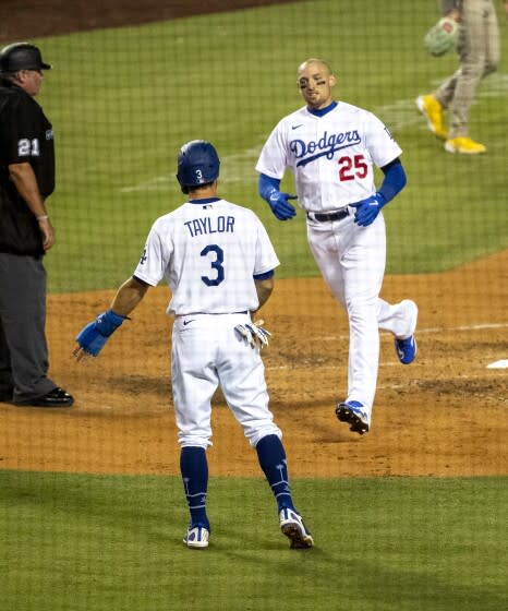 LOS ANGELES, CA - AUGUST 5, 2022: Los Angeles Dodgers second baseman Chris Taylor.