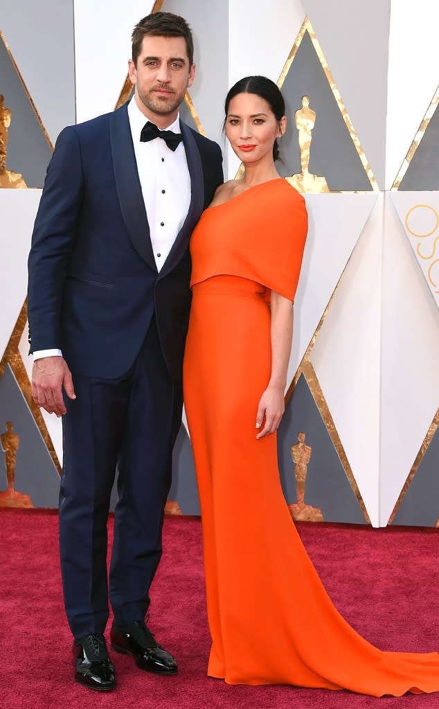 2016 Oscars, Academy Awards, Arrivals, Aaron Rodgers, Olivia Munn, Couples