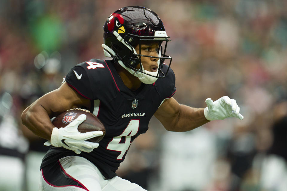 Cardinals WR Rondale Moore could be a top-25 player at his position in fantasy this week.