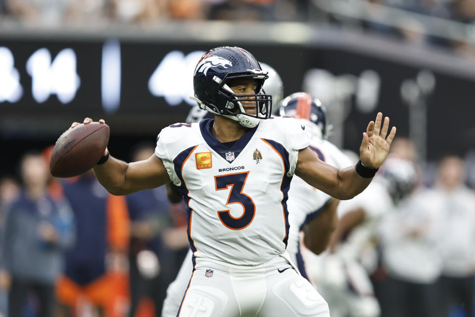 Russell Wilson #3 of the Denver Broncos has had a slow fantasy start