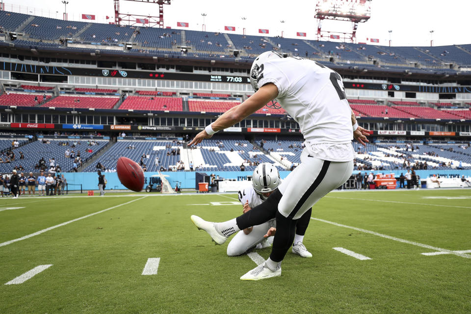 Daniel Carlson #2 of the Las Vegas Raiders is a great fantasy kicker