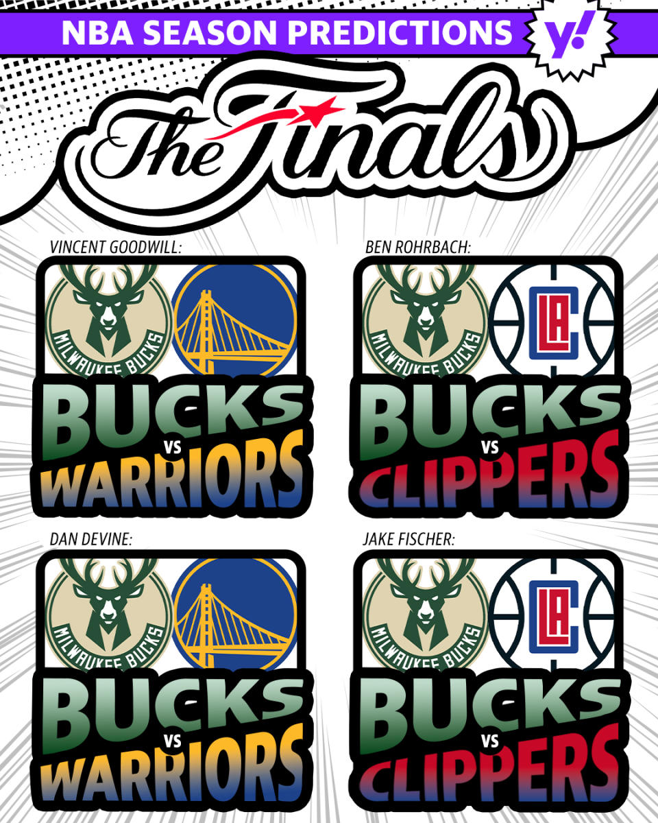 Yahoo Sports NBA predictions for the 2023 NBA Finals. (Graphic by Michael Wagstaffe/Yahoo Sports)