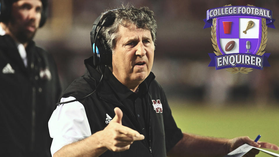 Mississippi State head coach Mike Leach looks onto the field vs Memphis
Matt Bush-USA TODAY Sports