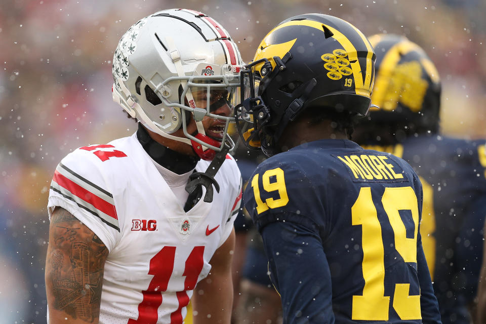 The Ohio State Buckeyes and Michigan Wolverines appear to be on a collision course to meet with everything on the line at the end of the regular season.(Mike Mulholland/Getty Images)