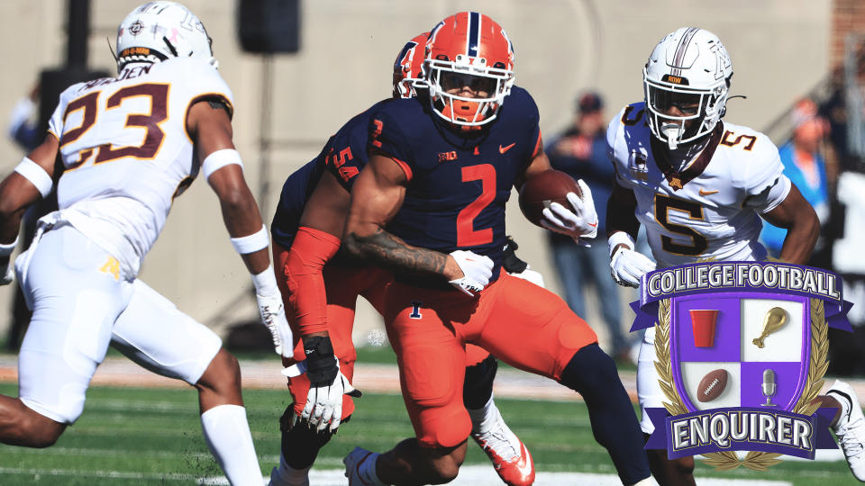 Illinois running back Chase Brown carries the ball. vs. Minnesota
Photo by Justin Casterline/Getty Images