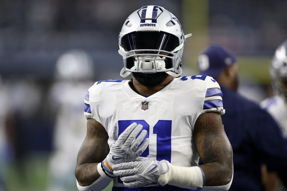 Don't expect Ezekiel Elliott to play Sunday vs. the Bears, even if the Cowboys won't say it yet. (Tim Heitman-USA TODAY Sports)