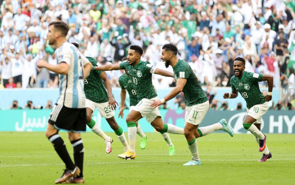  Salem Al-Dawsari of Saudi Arabia celebrates after scoring their team's second goal - Getty Images/Clive Brunskill