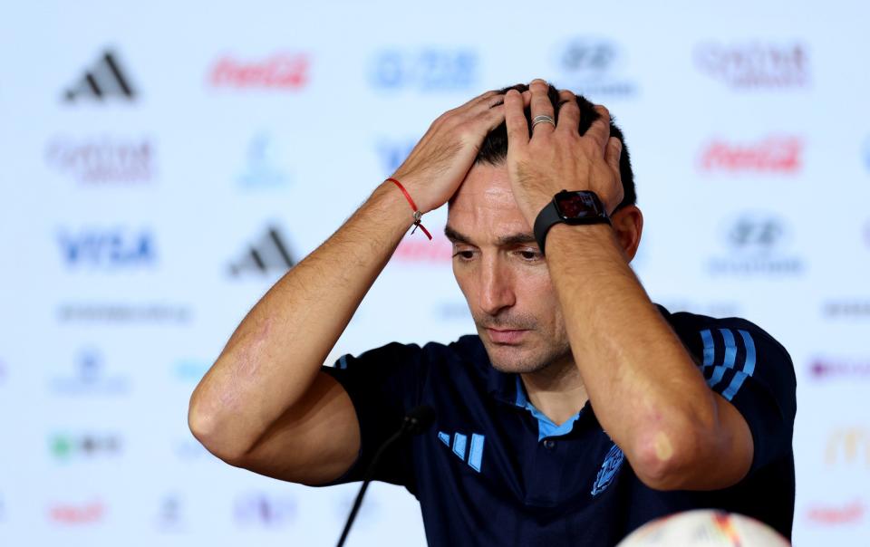 Lionel Scaloni, Head Coach of Argentina, speaks to the media - GETTY IMAGES/Hector Vivas