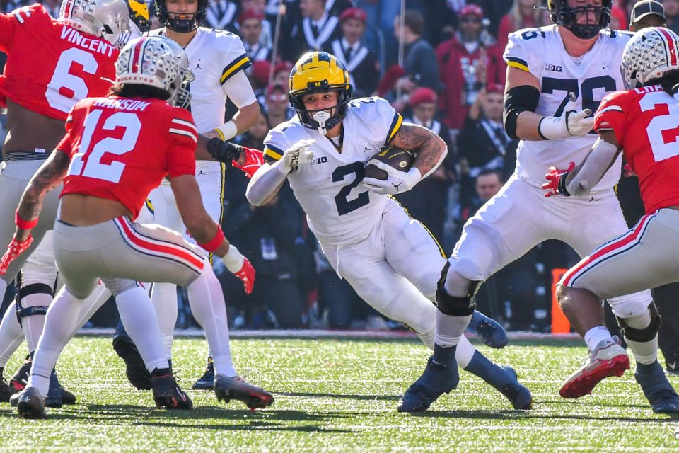 Michigan moved up to No. 2 and Ohio State dropped to No. 5 in the AP Top 25 after the Wolverines' win on Saturday. (Photo by Aaron J. Thornton/Getty Images)