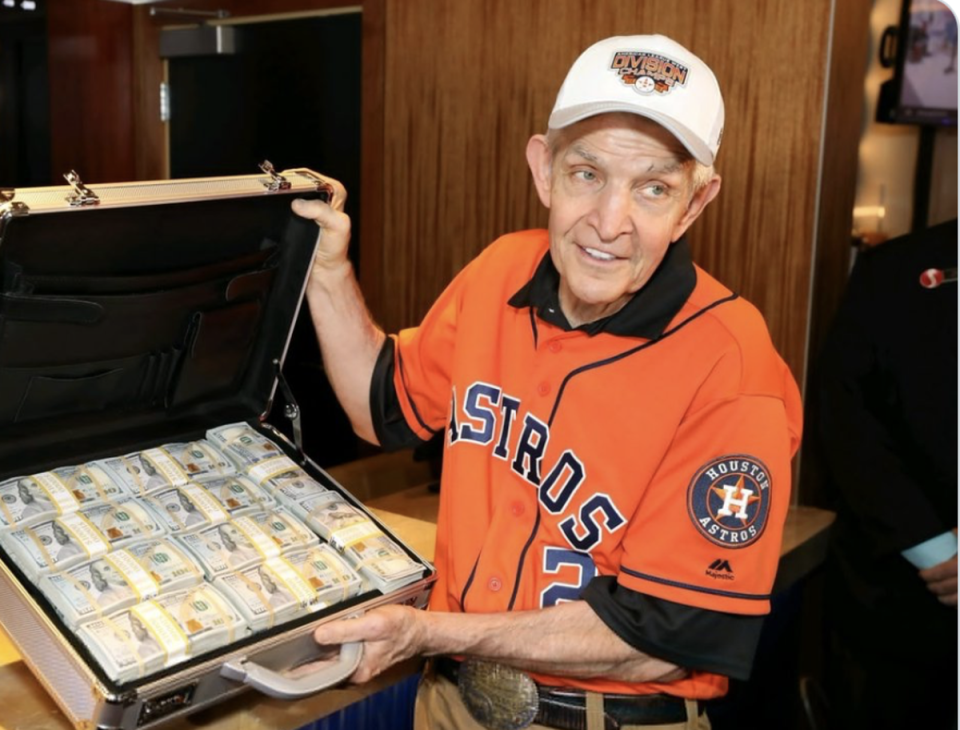 Jim ‘Mattress Mack’ McIngvale won a record $75m after making a $10m bet that the Houston Astros would win the World Series (Twitter / Mattress Mack)