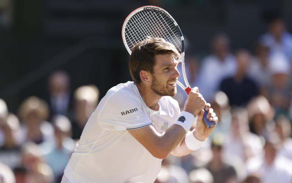 Cameron Norrie in action at Wimbledon - Heathcliff O'Malley for THE TELEGRAPH