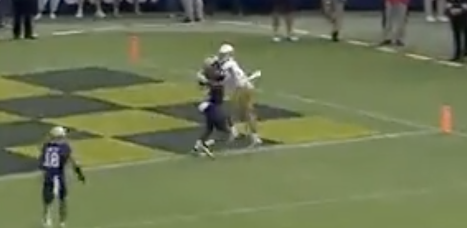 This was a TD catch for Notre Dame's Braden Lenzy. (via ABC)