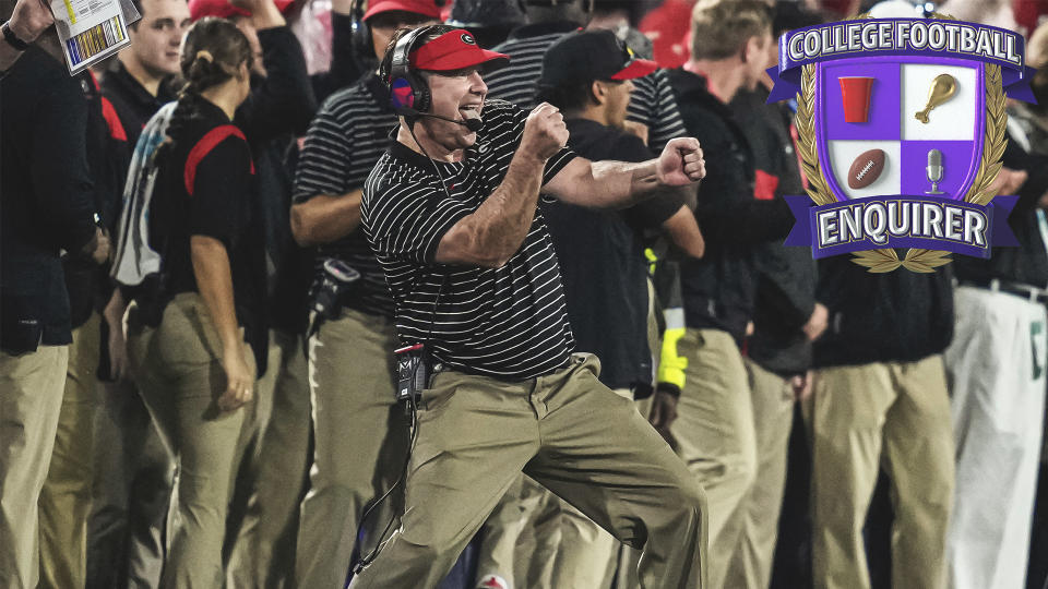 Georgia Bulldogs head coach Kirby Smart celebrates their win against Tennessee
Dale Zanine-USA TODAY Sports