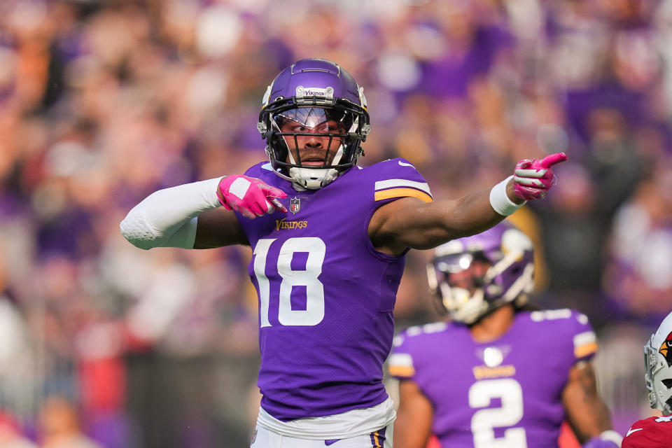 Football fans are questioning the credentials of the 6-1 Minnesota Vikings, but there's no doubt they have top-tier talent like wide receiver Justin Jefferson. (Brad Rempel-USA TODAY Sports)