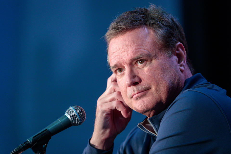 Bill Self will miss the first four games of Kansas' season. (William Purnell-USA TODAY Sports)