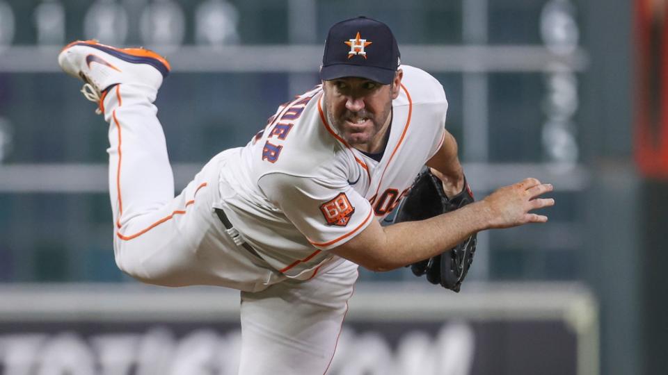 Justin Verlander after release facing forward with Astros 2022