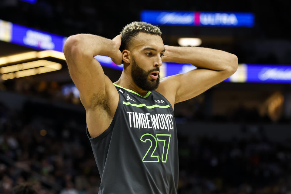 The Minnesota Timberwolves have been outscored by 30 points in Rudy Gobert's minutes this season. (David Berding/Getty Images)