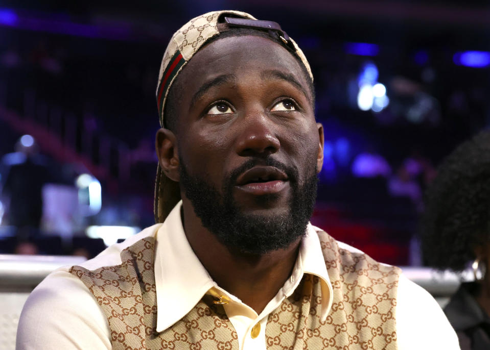 NEW YORK, NEW YORK - DECEMBER 11: Terence Crawford attends fight night between Vasiliy Lomachenko and Richard Commey for the WBO intercontinental lightweight championship at Madison Square Garden on December 11, 2021 in New York City. (Photo by Mikey Williams/Top Rank Inc via Getty Images)