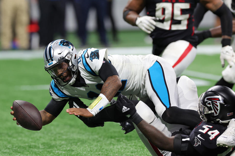 P.J. Walker has not been the answer at quarterback for the Panthers, who may be quietly hoping they get a chance to draft one of the top QB prospects next spring. (Photo by Kevin C. Cox/Getty Images)