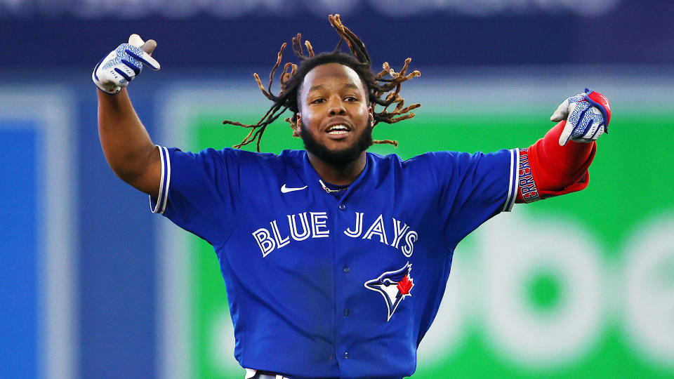 Blue Jays slugger Vladimir Guerrero Jr. says he has no interest in playing for the Yankees. (Photo by Vaughn Ridley/Getty Images)