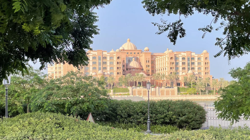 A view of the The Pearl Doha - Marsa Malaz Kempinski Hotel, where the U.S. men's national team will stay during the Qatar World Cup in Doha. (Henry Bushnell/Yahoo Sports)