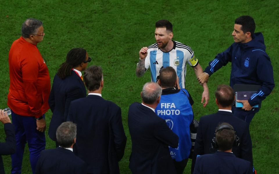 While the Argentine also confronted Dutch coach Lous Van Gaal and assistant coach Edgar Davids after the game - REUTERS