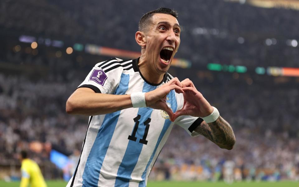 Angel Di Maria of Argentina celebrates - Getty