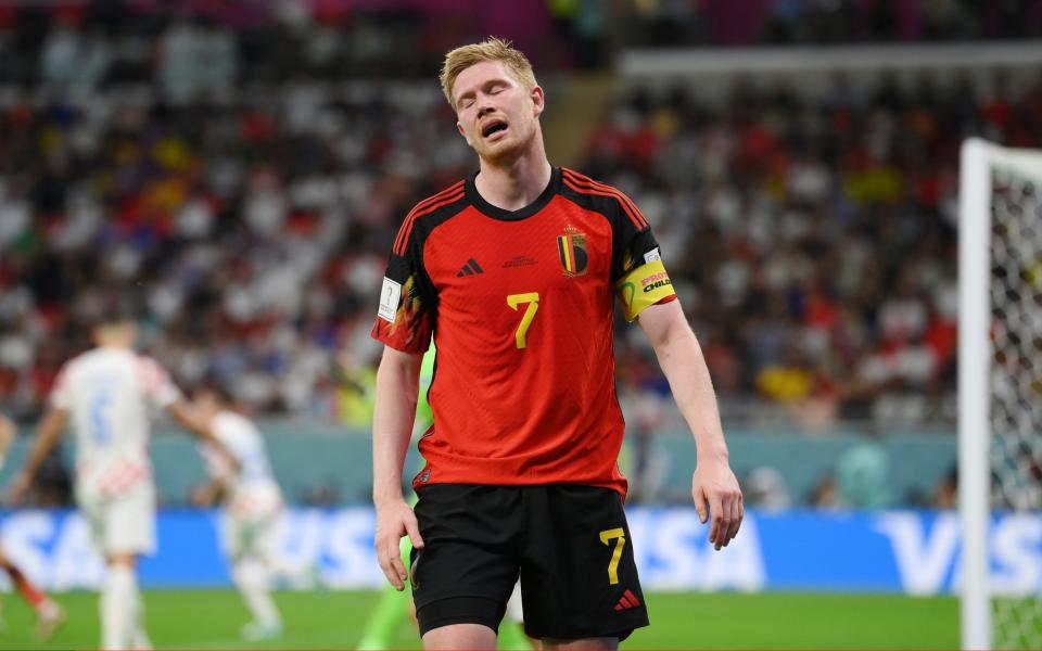 evin De Bruyne of Belgium reacts during the FIFA World Cup Qat - GETTY IMAGES