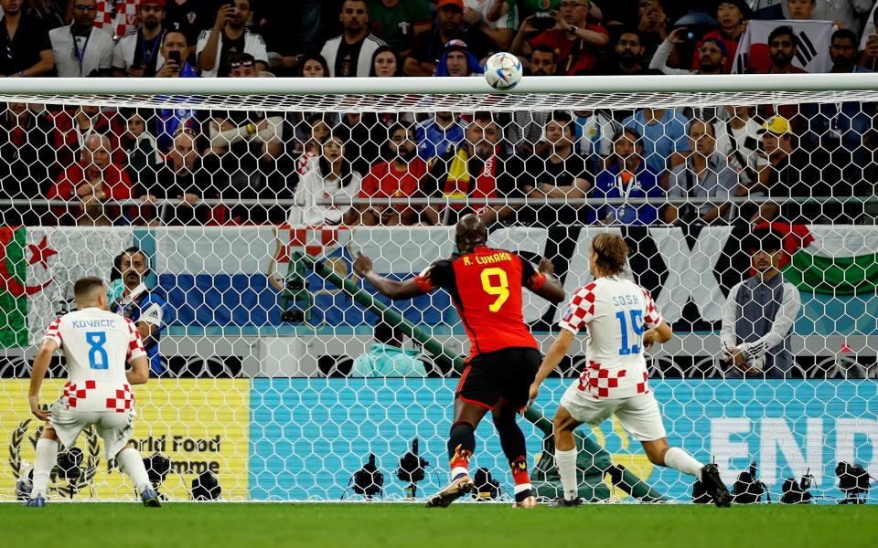 Belgium's Romelu Lukaku misses a chance to score - REUTERS