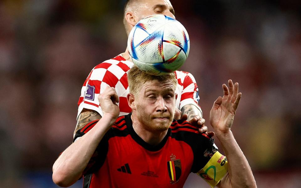 Belgium's Kevin De Bruyne in action with Croatia's Marcelo Brozov - REUTERS