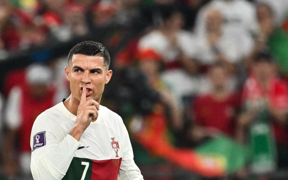 Portugal's forward #07 Cristiano Ronaldo gestures during the Qatar 2022 World Cup Group H football match between South Korea and Portugal at the Education City Stadium in Al-Rayyan, west of Doha on December 2, - Jung Yeon-Je/Getty Images
