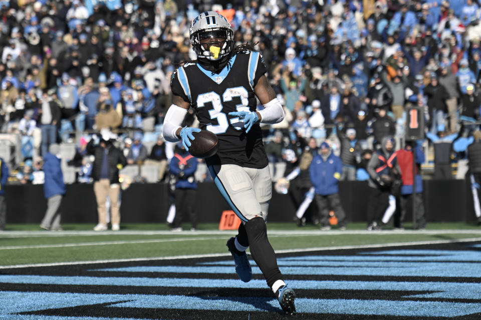 D'Onta Foreman #33 of the Carolina Panthers has been a fantasy surprise