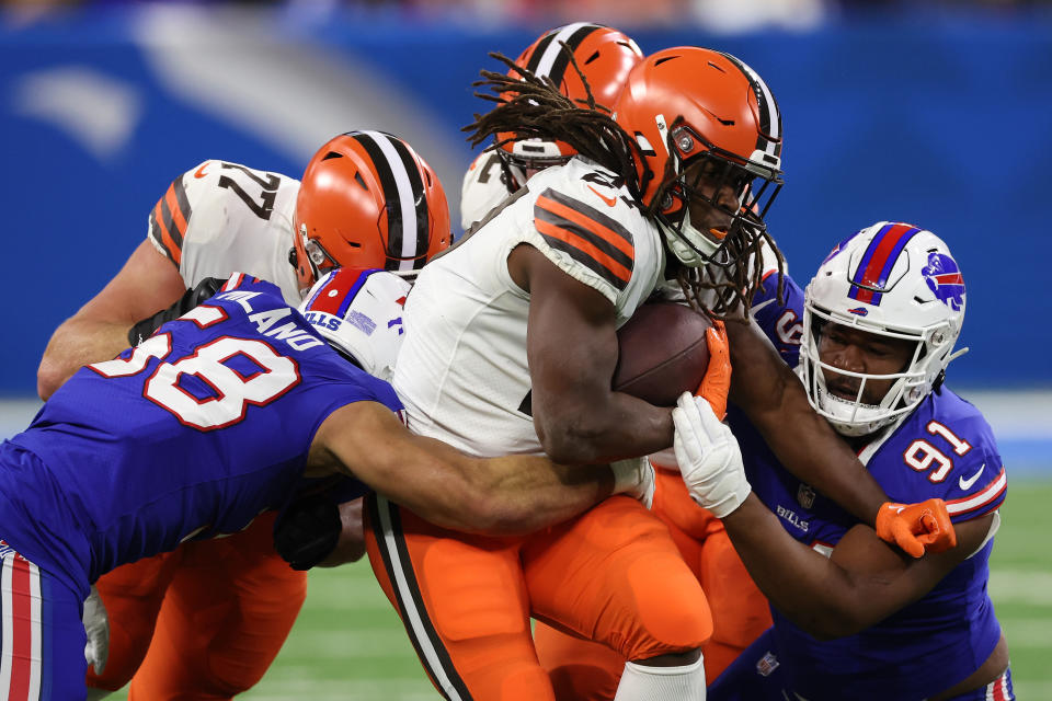 Kareem Hunt has struggled to deliver consistant fantasy results this season. (Photo by Gregory Shamus/Getty Images)