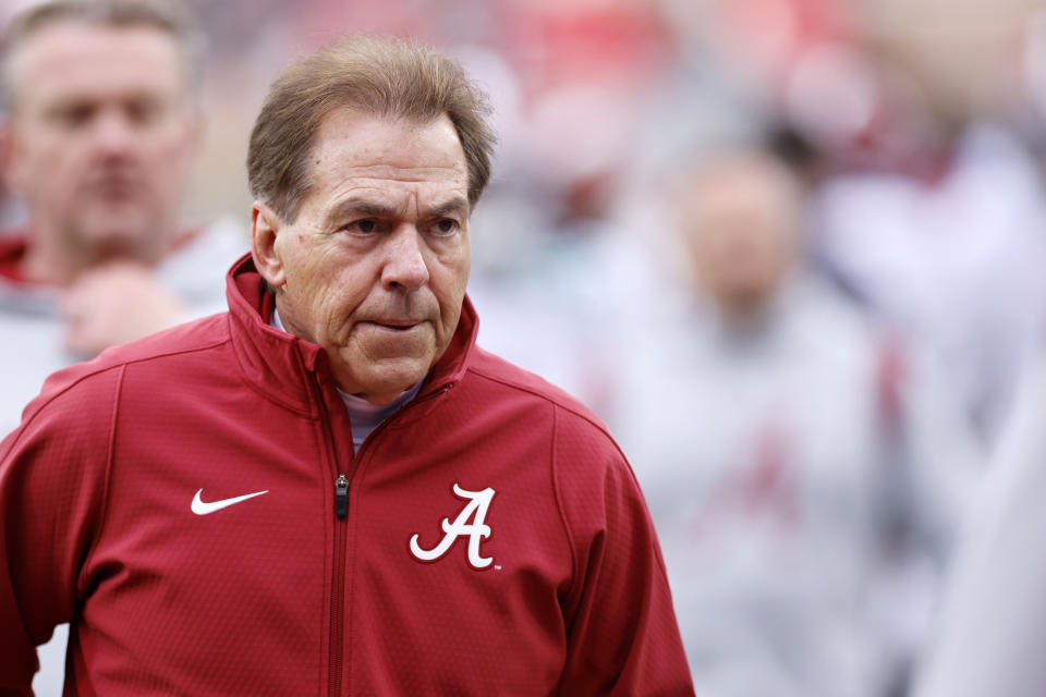 Alabama and Nick Saban are on the outside looking in this year. (Joe Robbins/Icon Sportswire via Getty Images)