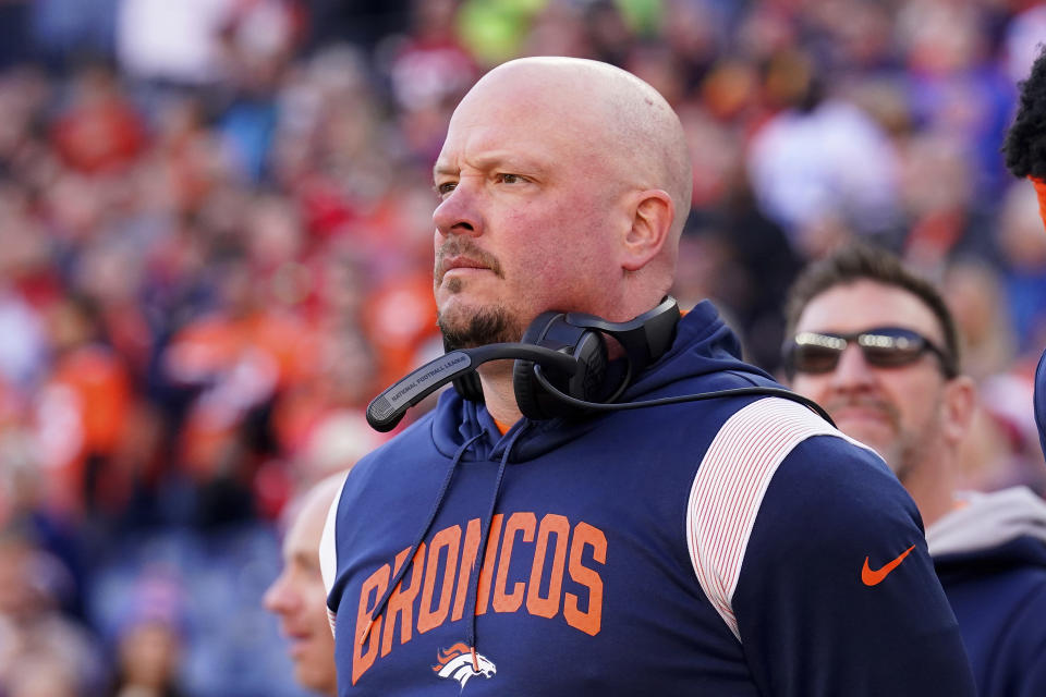 Nathaniel Hackett was fired as Broncos coach before making it through his first season with the team. (AP Photo/Jack Dempsey)