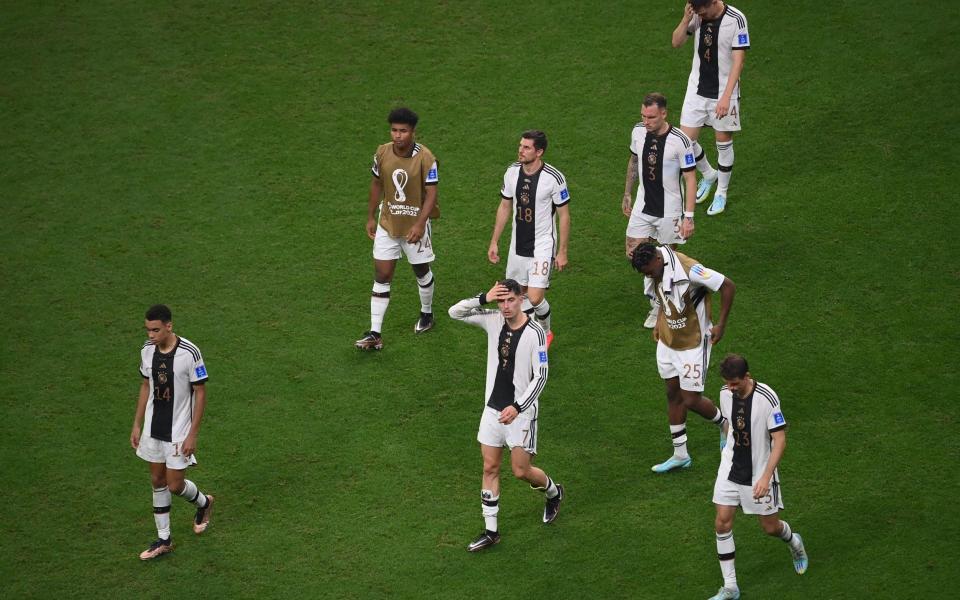 The German players trooped off the pitch after their group-stage exit was confirmed - AFP via Getty Images/Franck Fife