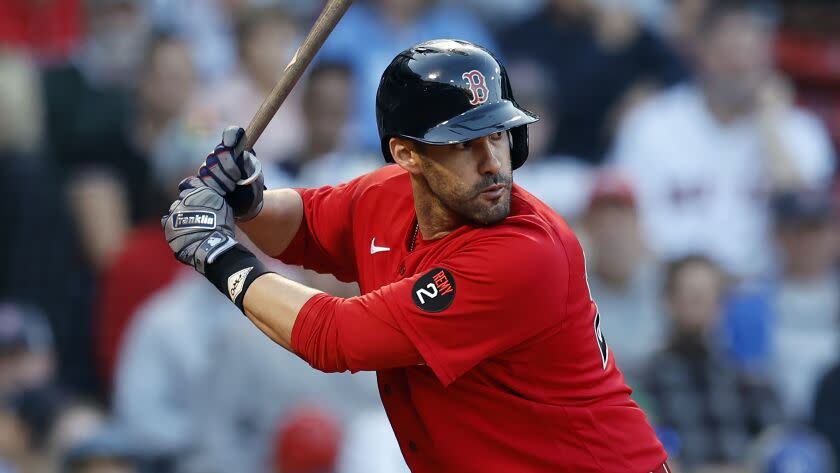 Boston Red Sox's J.D. Martinez plays against the Kansas City Royals.